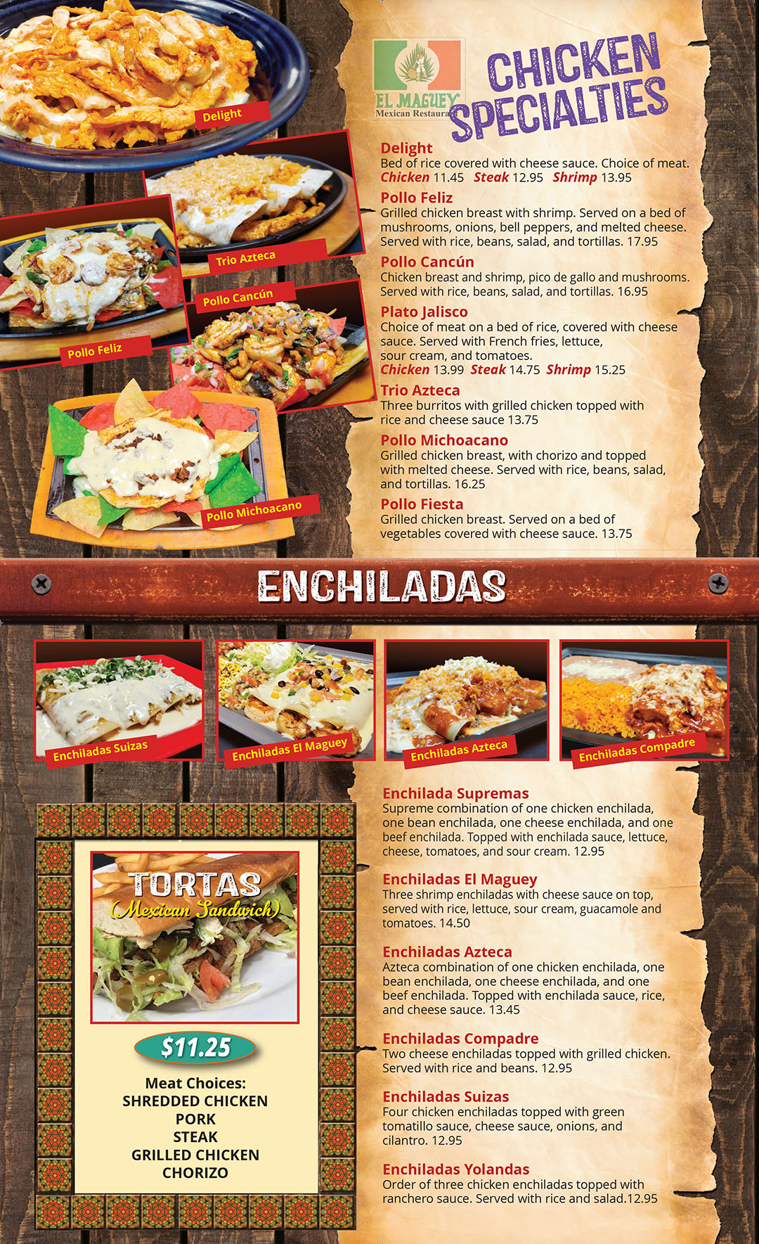 El Maguey Mexican Restaurant Bridgeton menu